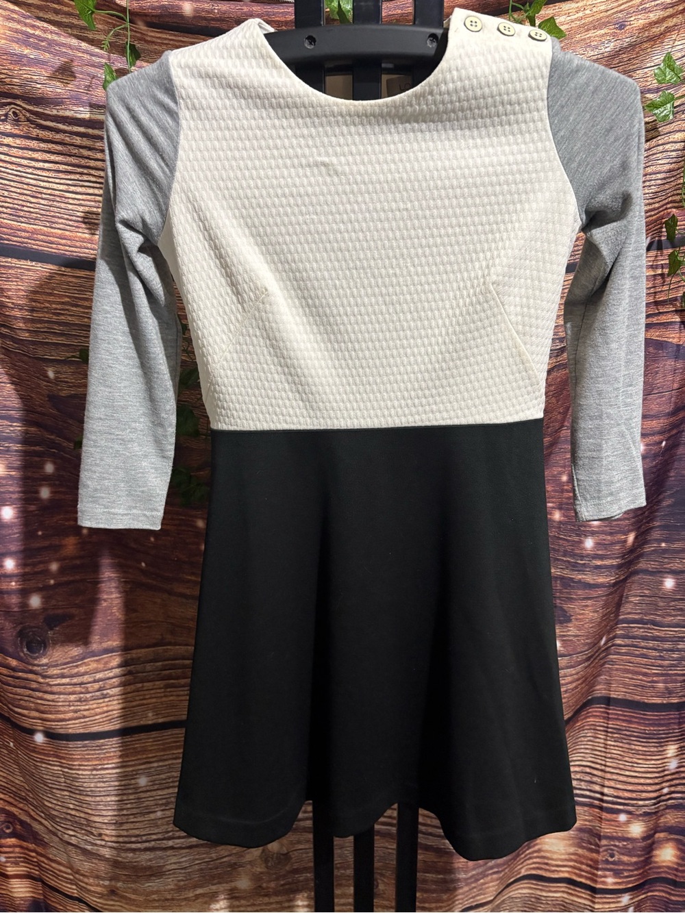 LOFT Petite Cream Ribbed Knit Top